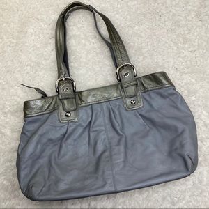 Coach Soho Pleated Leather Shoulder Bag Gray